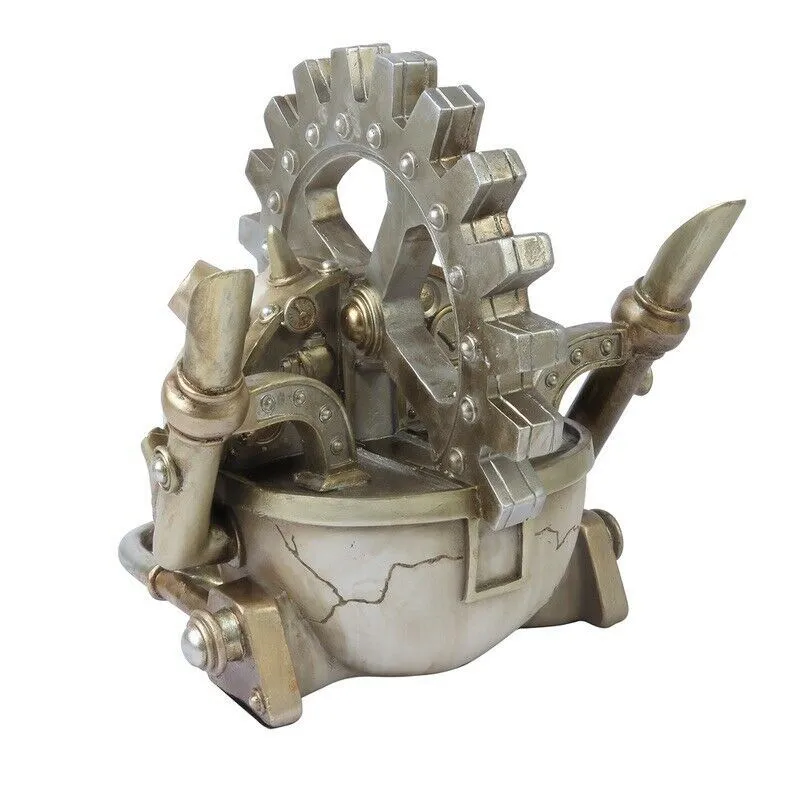 Alchemy Gothic V73 Steamhead Skull Punk Spikes Steampunk Gear Resin Statue Decor