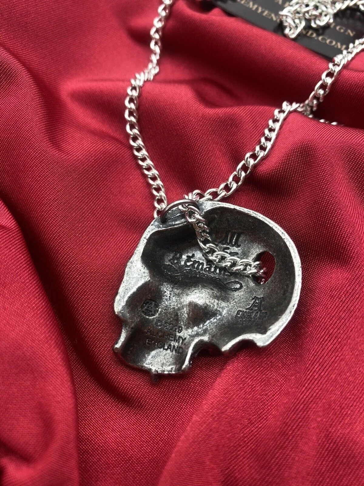 Alchemy Of England P886 All That Remains Skull Necklace Gothic Pendant IN HAND