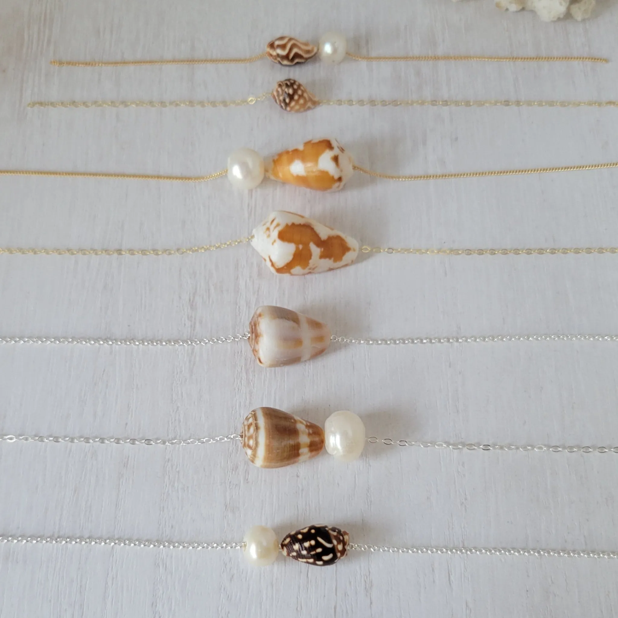 Aloha Natural Shell Necklace - Small, Med, or Large - Sterling or Gold