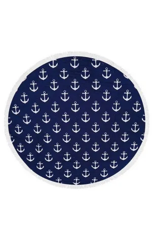 Anchor Round Beach Towel