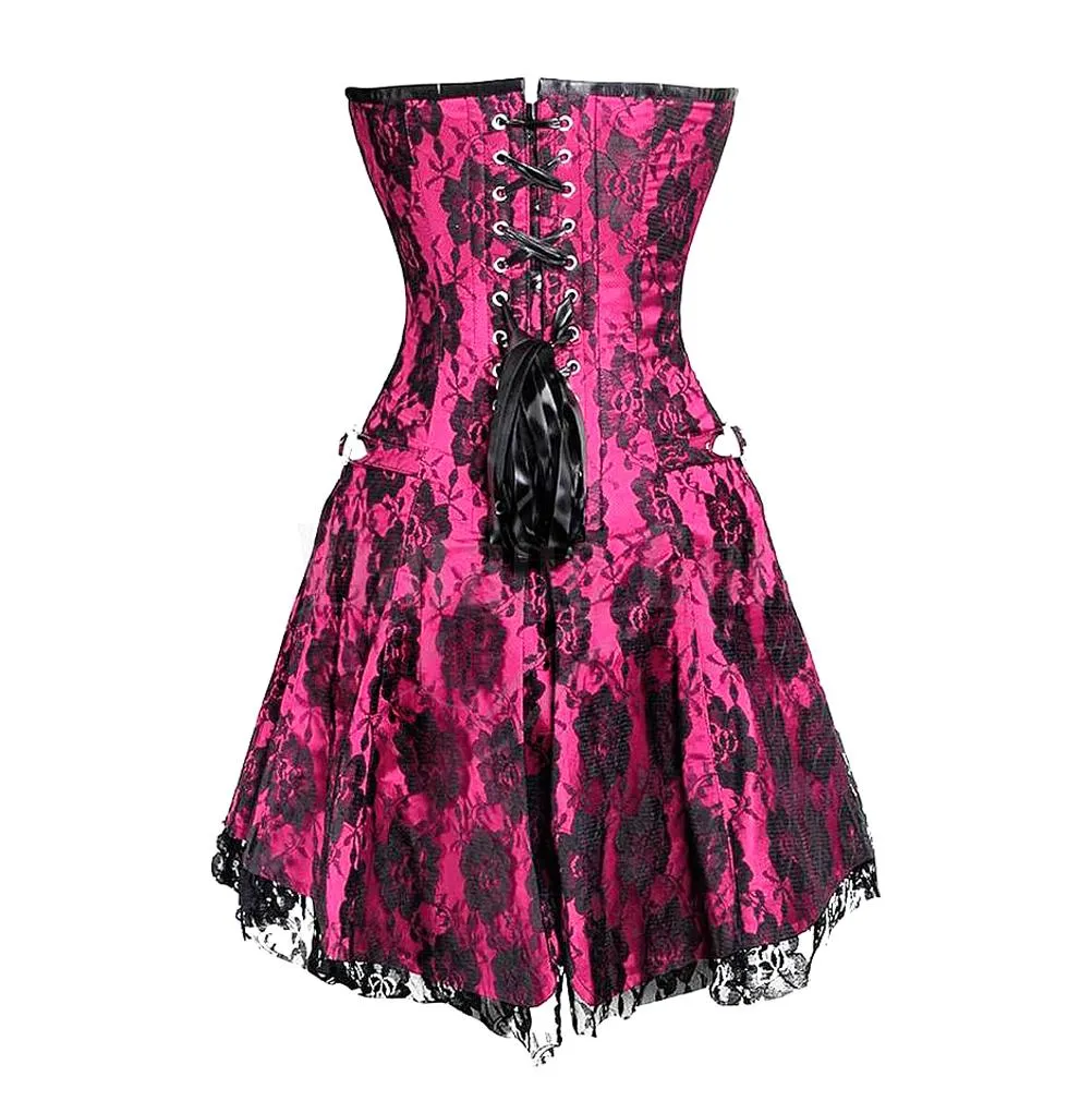 Andre Gothic Net Overlay Corset Dress