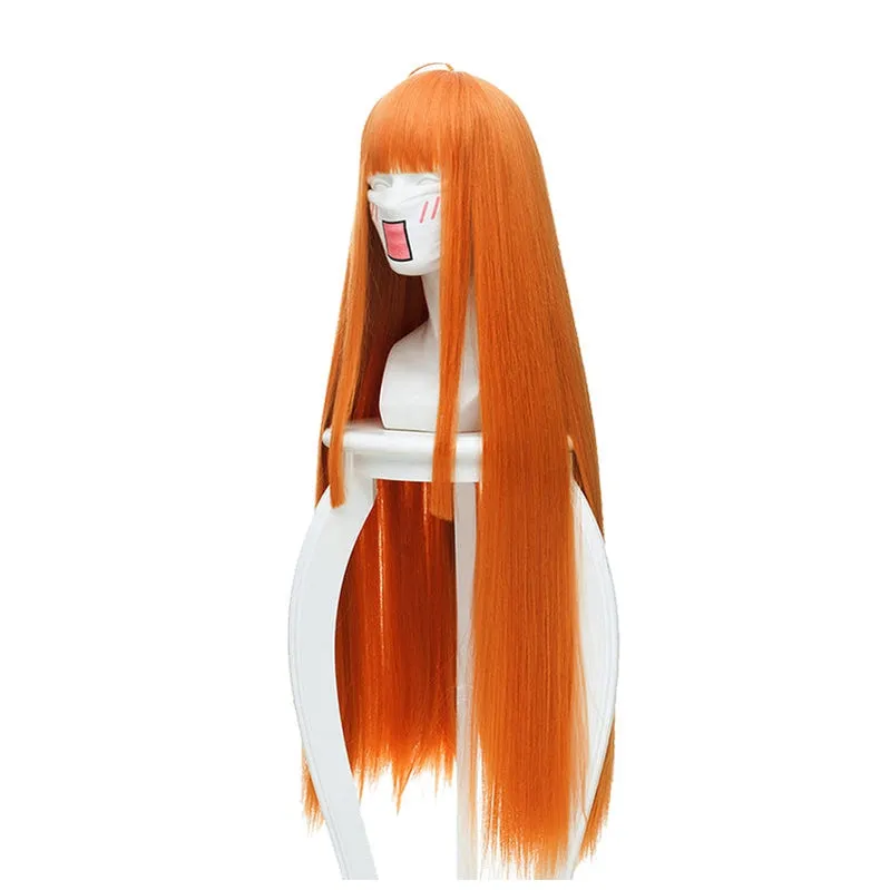 Anime Persona 5 Futaba Sakura Straight Orange Cosplay Wigs