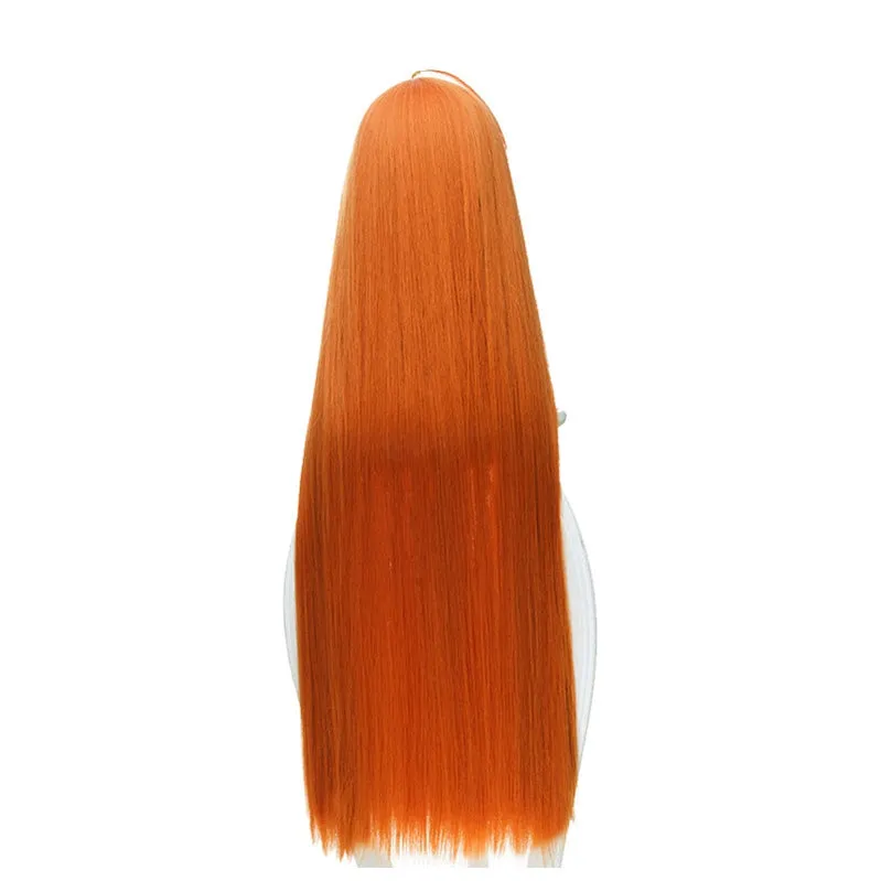 Anime Persona 5 Futaba Sakura Straight Orange Cosplay Wigs