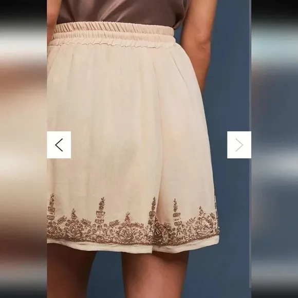 Anthropologie Maeve Beaded Shorts Womens Small Chiffon Festival Boho Hippie