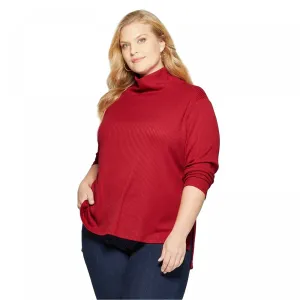 Ava & Viv Women's Plus Size Long Sleeve Mock Turtleneck Pullover Sweater