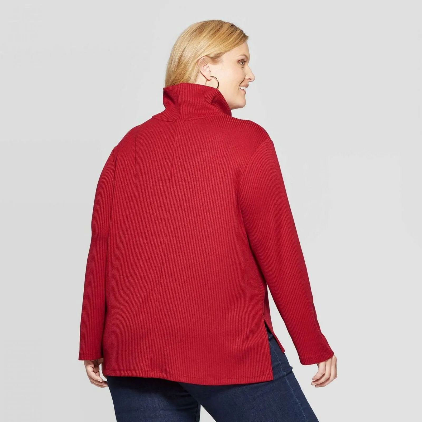 Ava & Viv Women's Plus Size Long Sleeve Mock Turtleneck Pullover Sweater