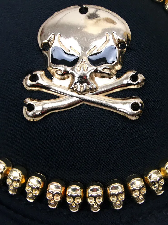 B Cup Goth Punk Metallic Rivets Skull Clubwear Party Bra Top