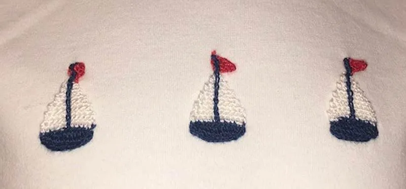 Baby One Piece with Sailboats Applique
