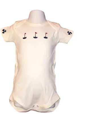 Baby One Piece with Sailboats Applique