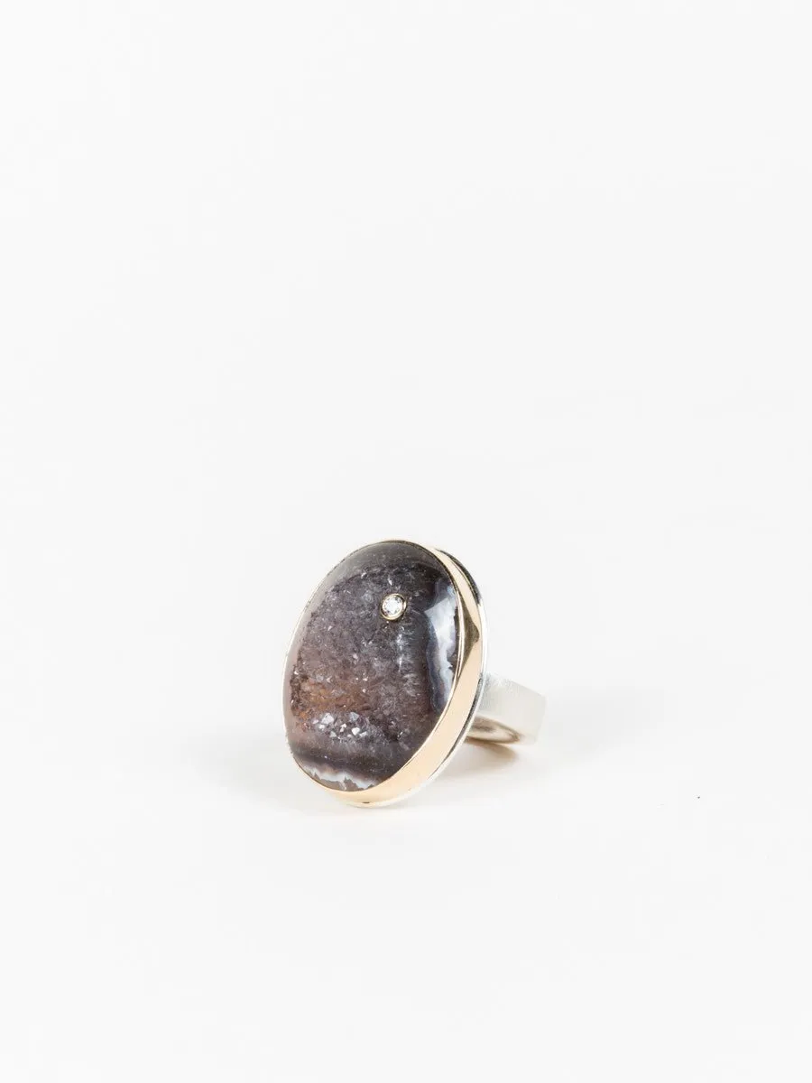 bali dark drusy ring