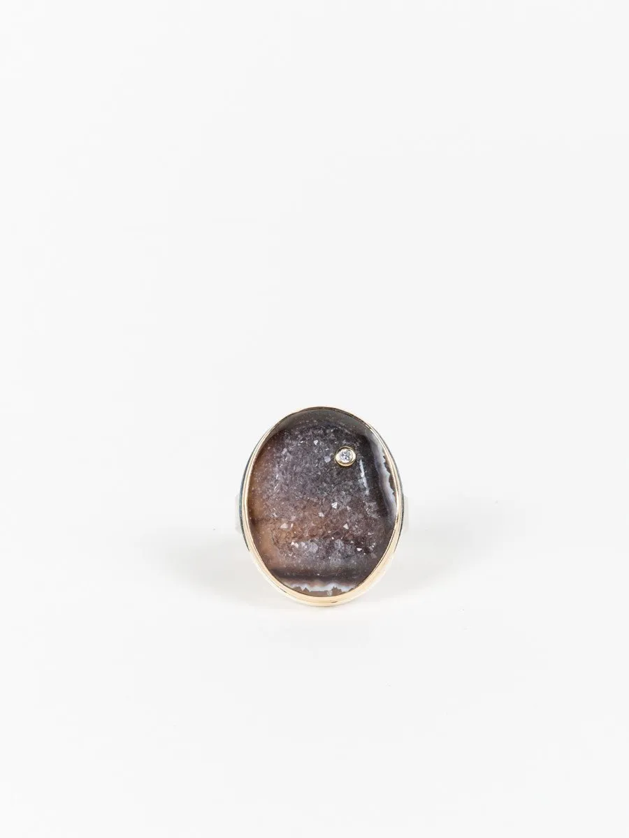 bali dark drusy ring