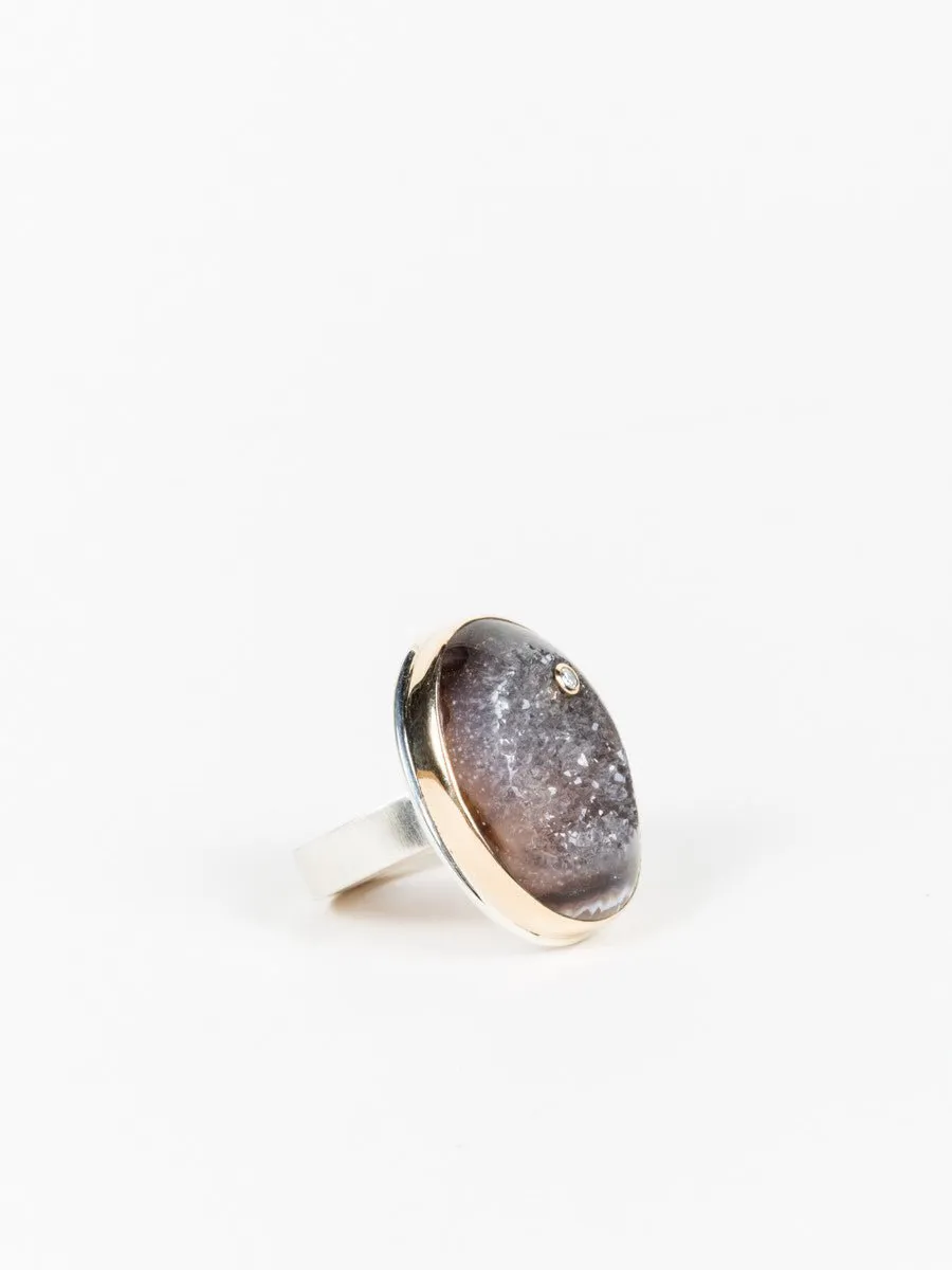 bali dark drusy ring