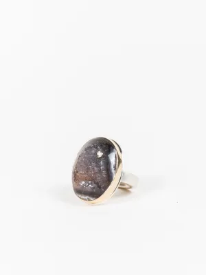 bali dark drusy ring