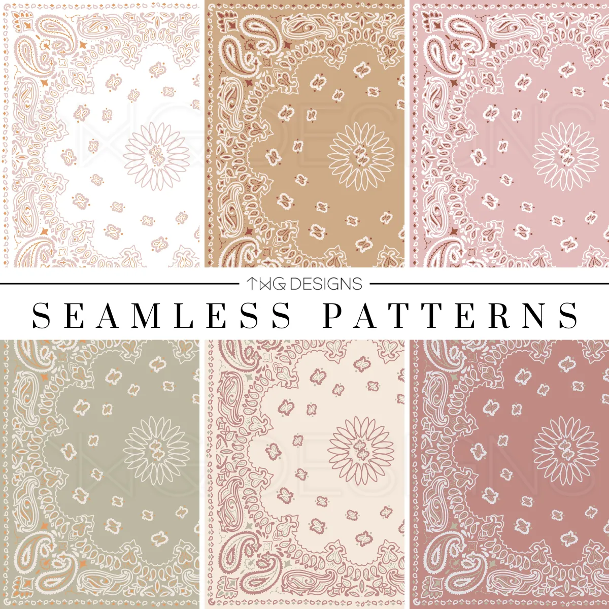 Bandana Print Seamless Patterns