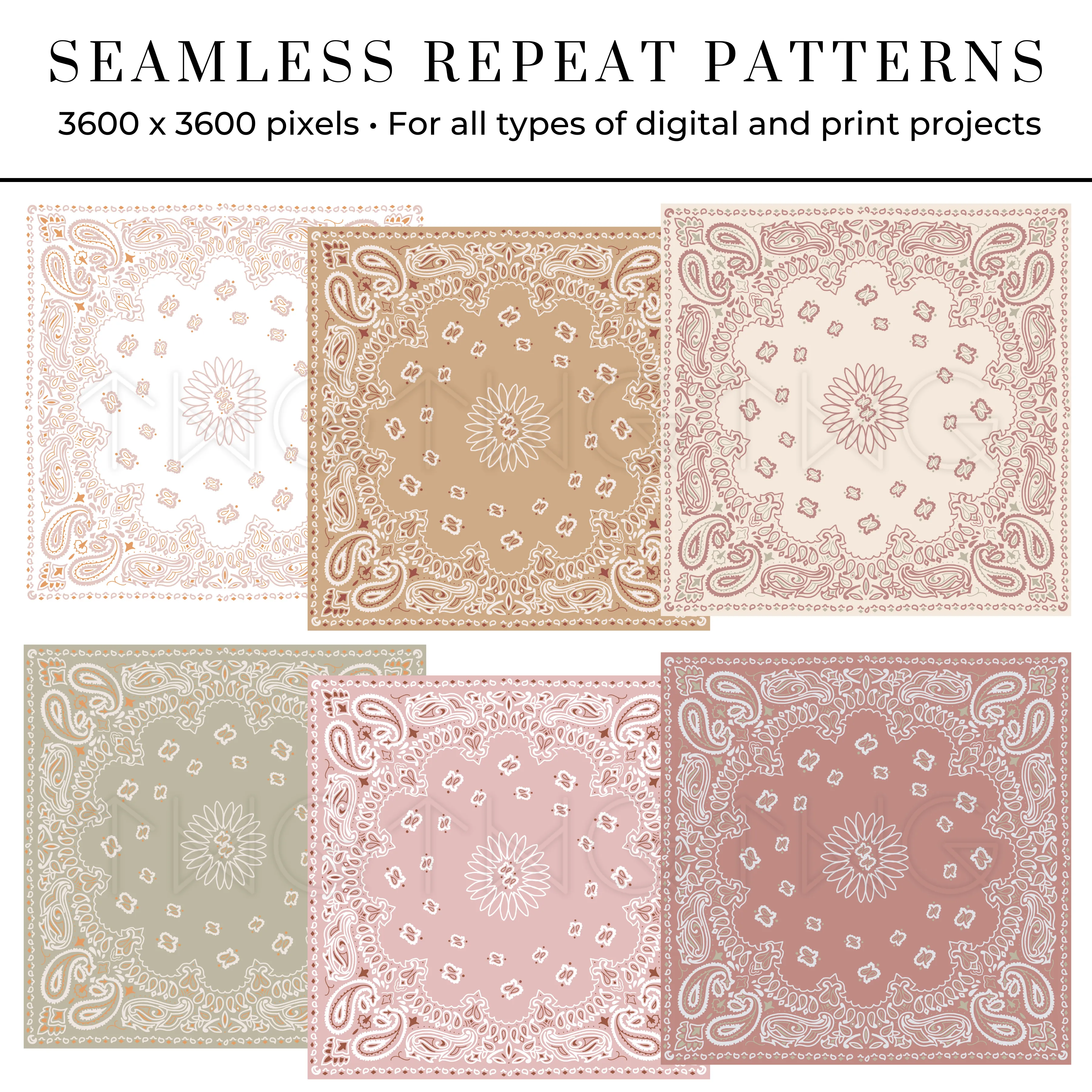 Bandana Print Seamless Patterns