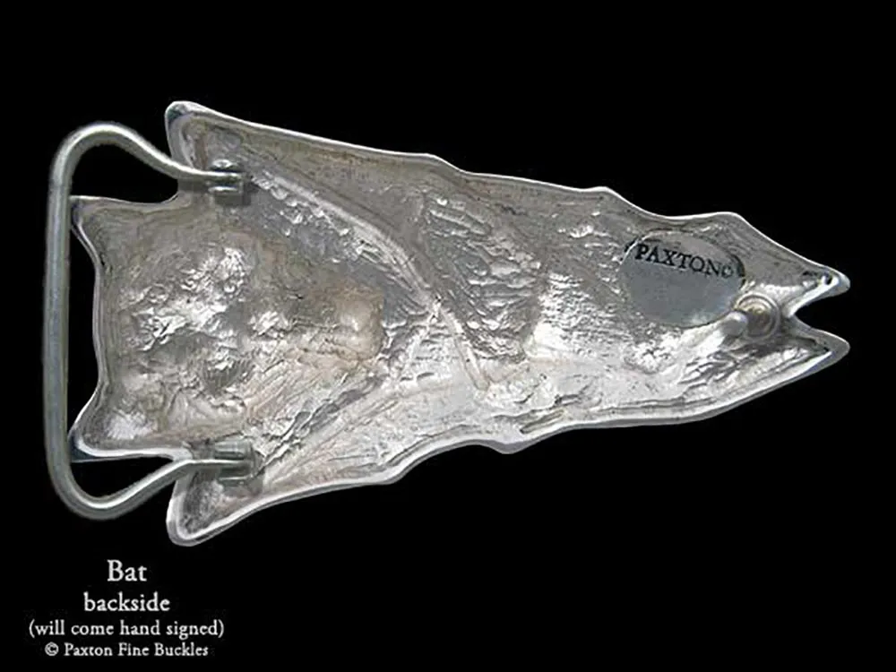 Bat Belt Buckle Sterling Silver or Yellow Brass