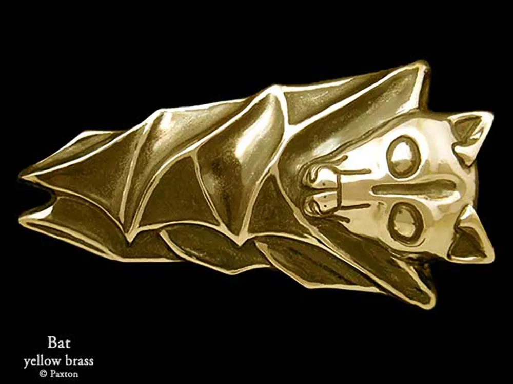 Bat Belt Buckle Sterling Silver or Yellow Brass