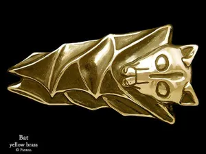 Bat Belt Buckle Sterling Silver or Yellow Brass