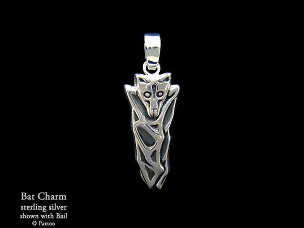 Bat Charm Necklace Sterling Silver