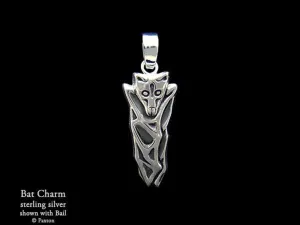 Bat Charm Necklace Sterling Silver