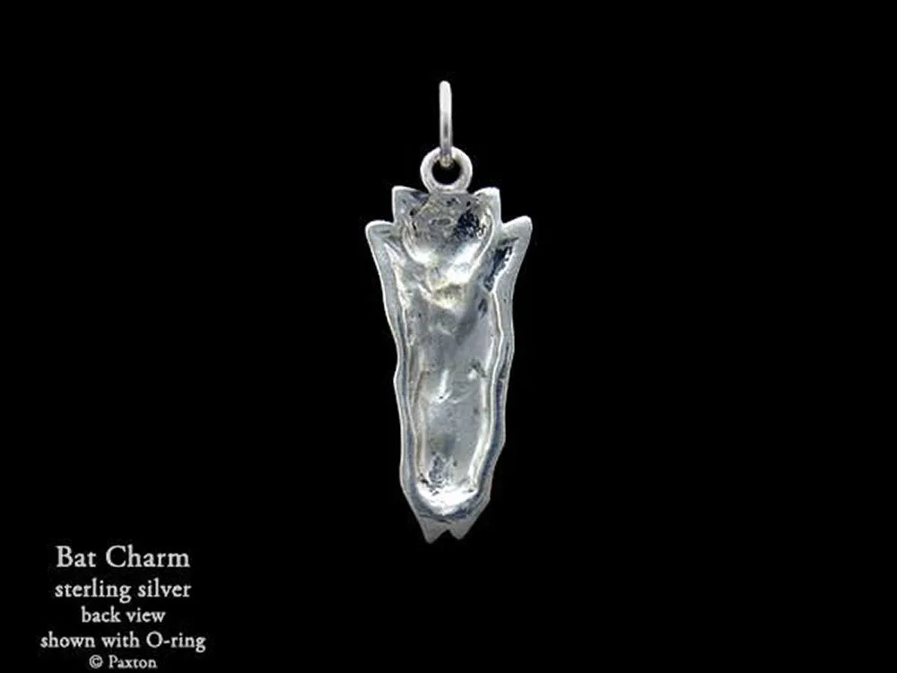 Bat Charm Necklace Sterling Silver