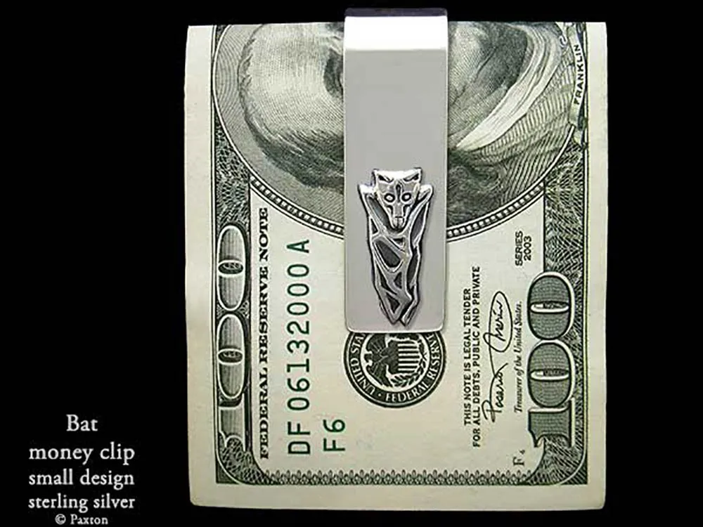 Bat Money Clip Sterling Silver
