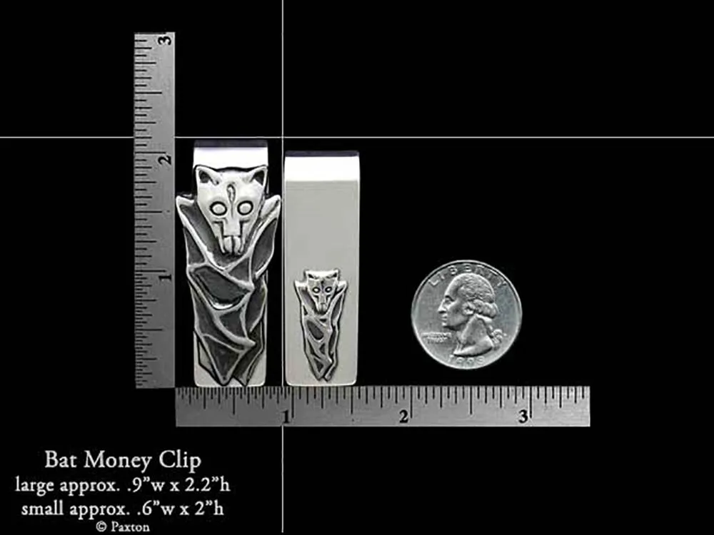 Bat Money Clip Sterling Silver
