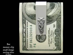 Bat Money Clip Sterling Silver