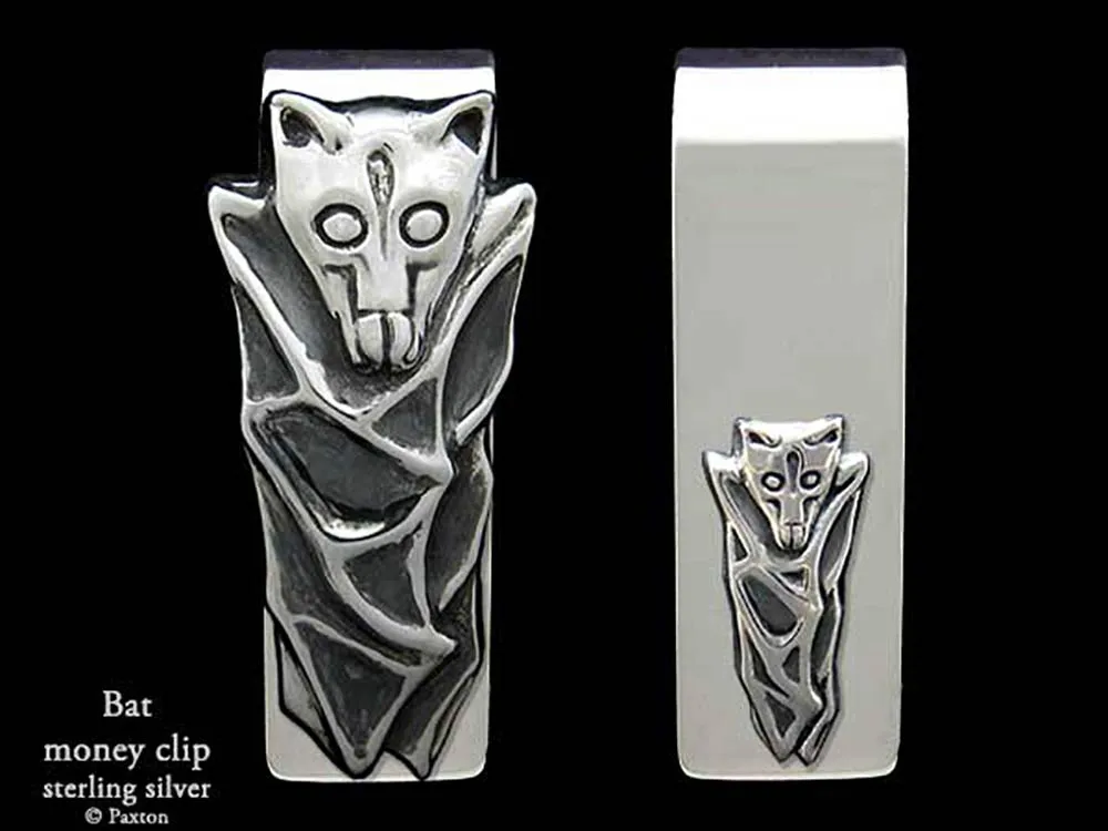 Bat Money Clip Sterling Silver