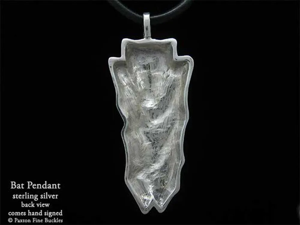Bat Pendant Necklace Sterling Silver