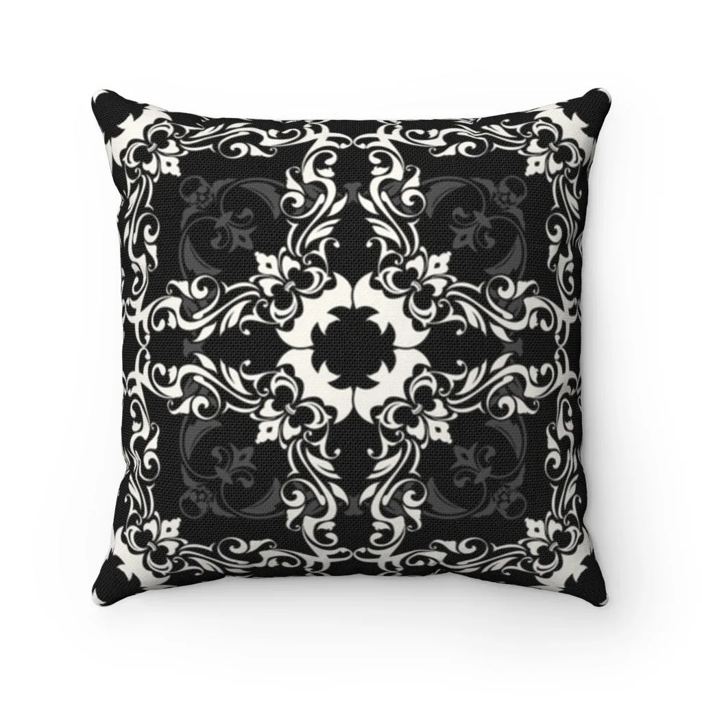 Bat Skull Goth Pattern / Spun Polyester Square Pillow /Single Pillow