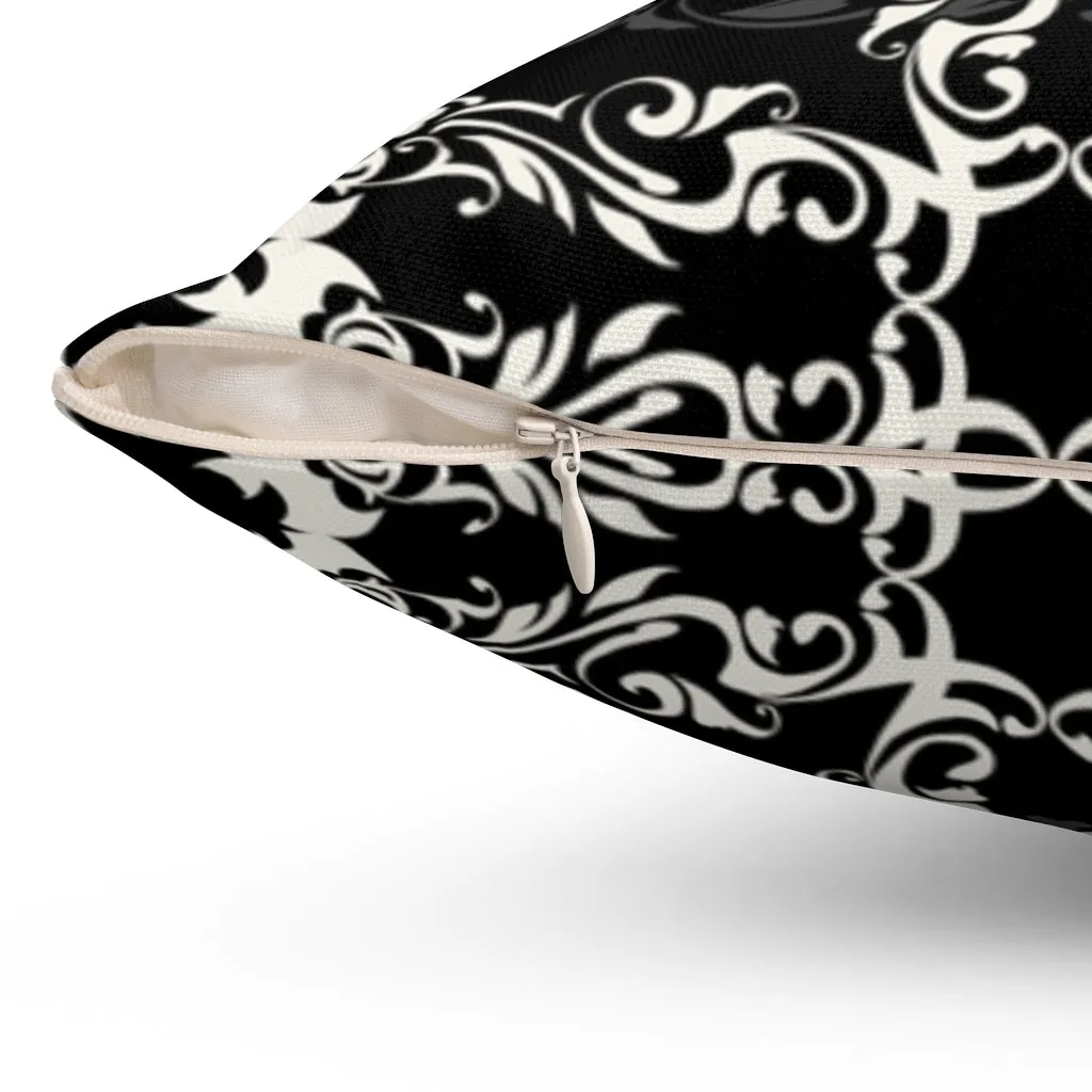 Bat Skull Goth Pattern / Spun Polyester Square Pillow /Single Pillow