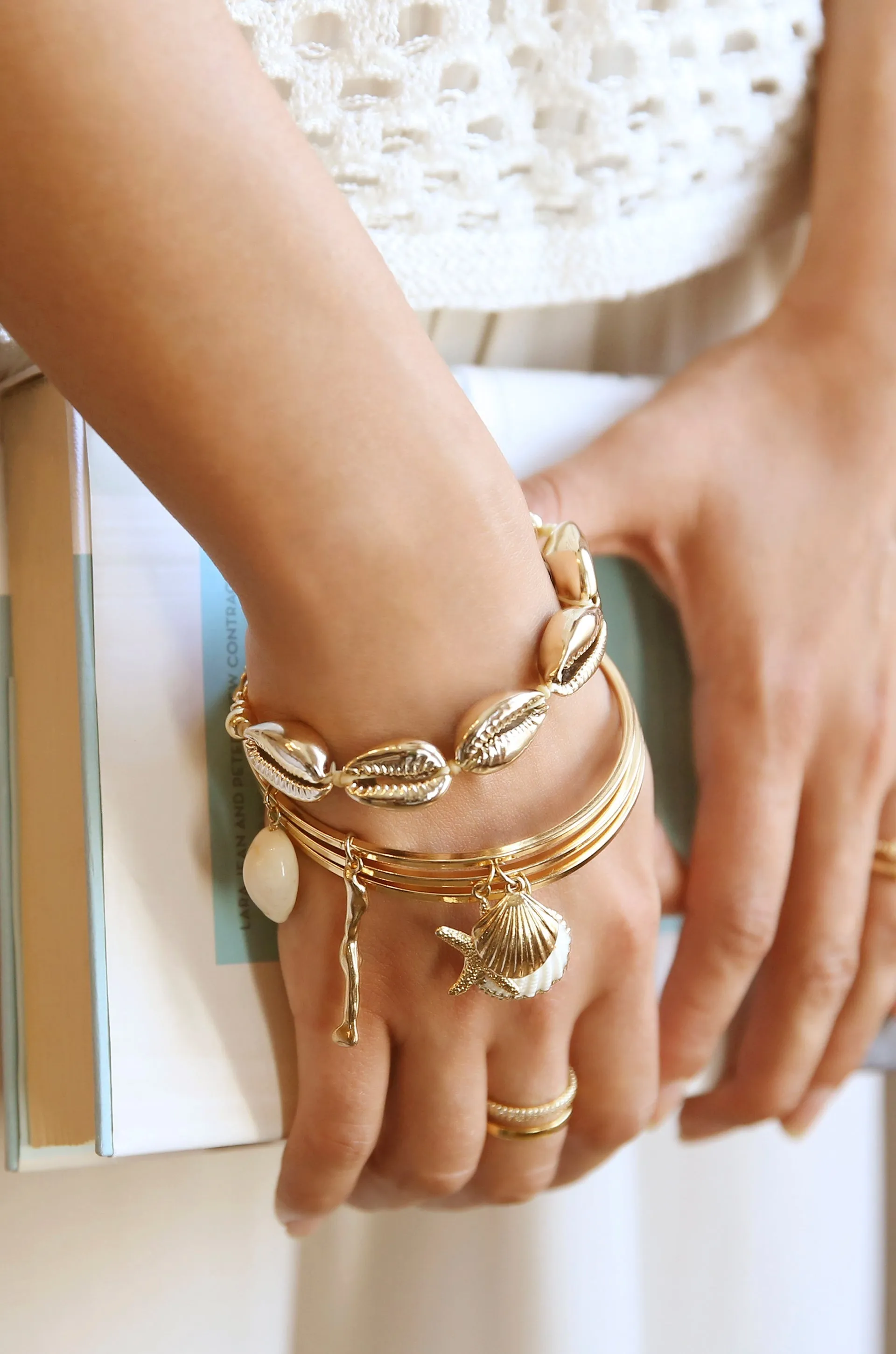 Beach Life 18k Gold Plated Bangle Set