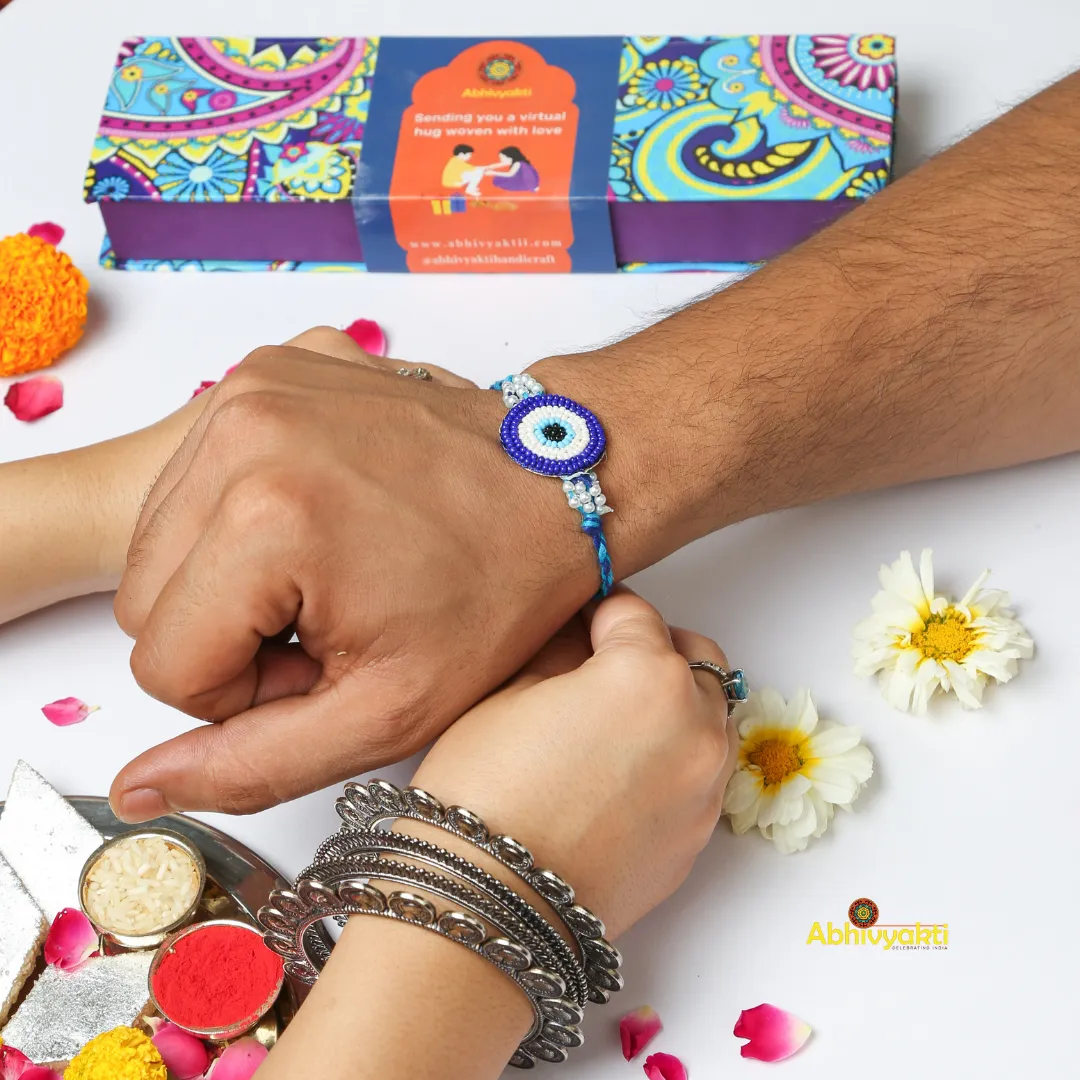 Beaded Evil Eye Rakhi USA ( Free shipping )