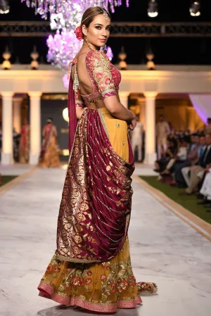 Beautiful designer bridal mehendi dress embroidered in yellow color # B3425