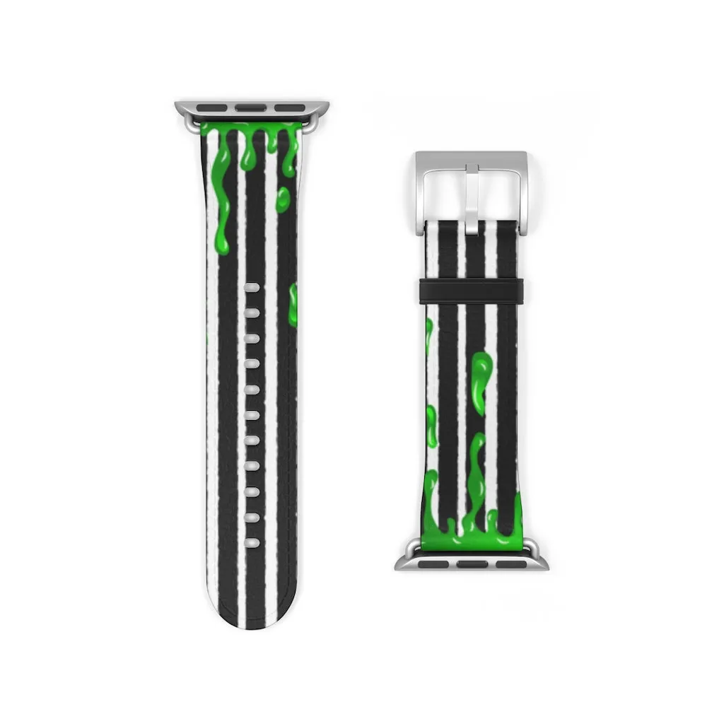Beetlejuice Slime Watch Band / Faux Leather Apple Watch Band / Series 1, 2, 3, 4, 5