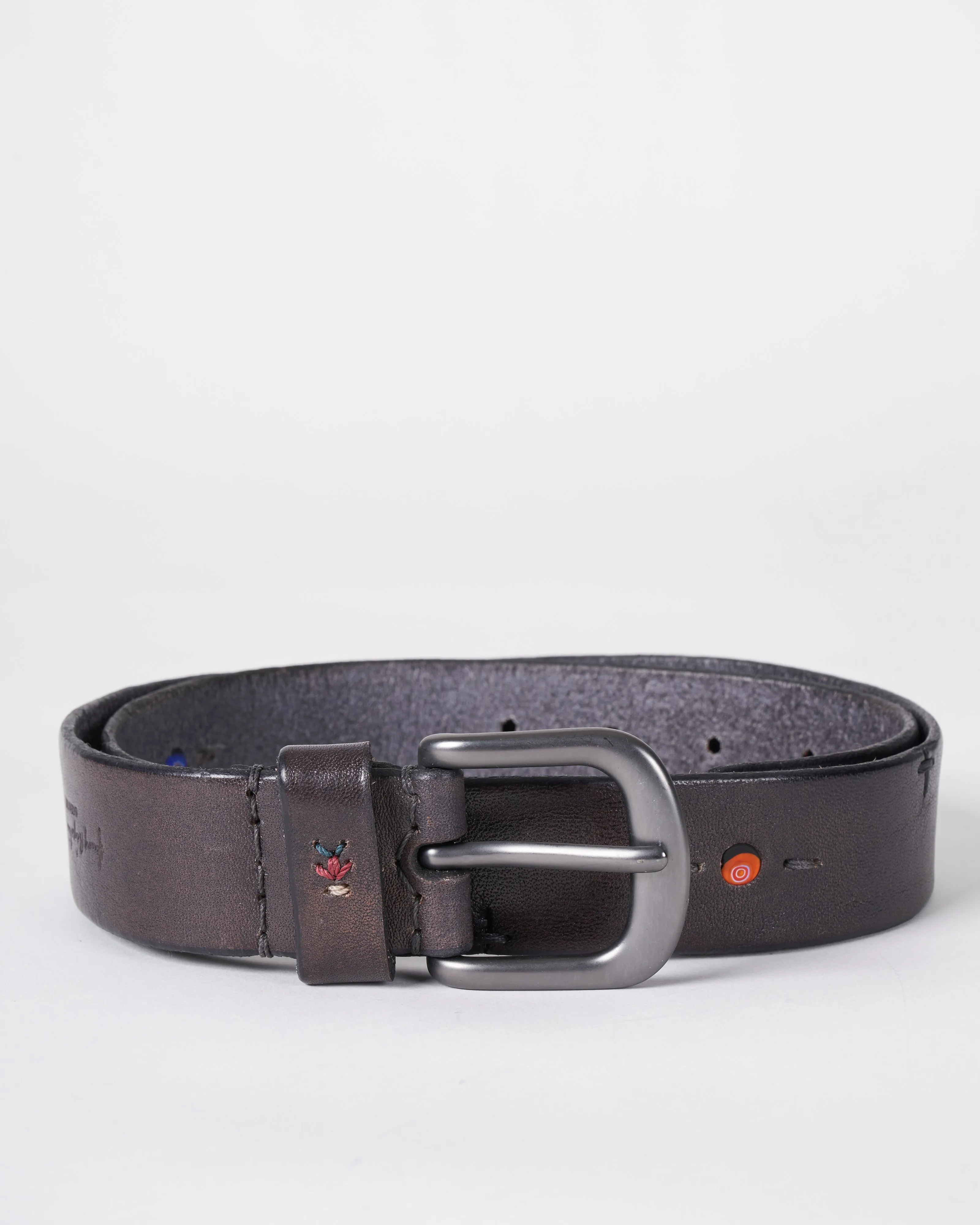 belt with insets - cuoio nero