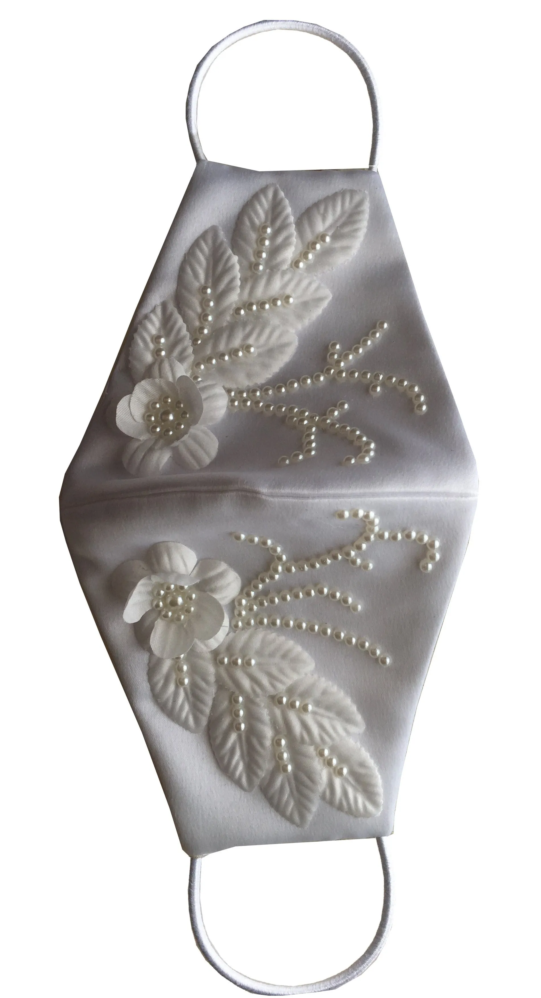 Biella Bridal Face Mask embellished with flowers and pearls