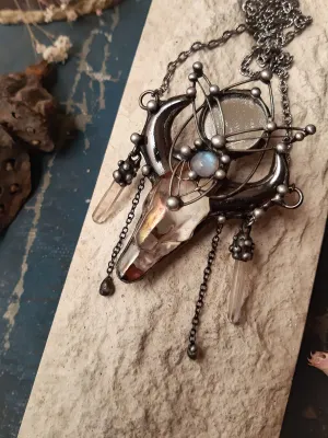 Black Bull stained glass pendant