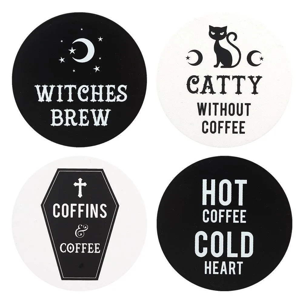 Black Magic Coasters - 4 Assorted Designs.