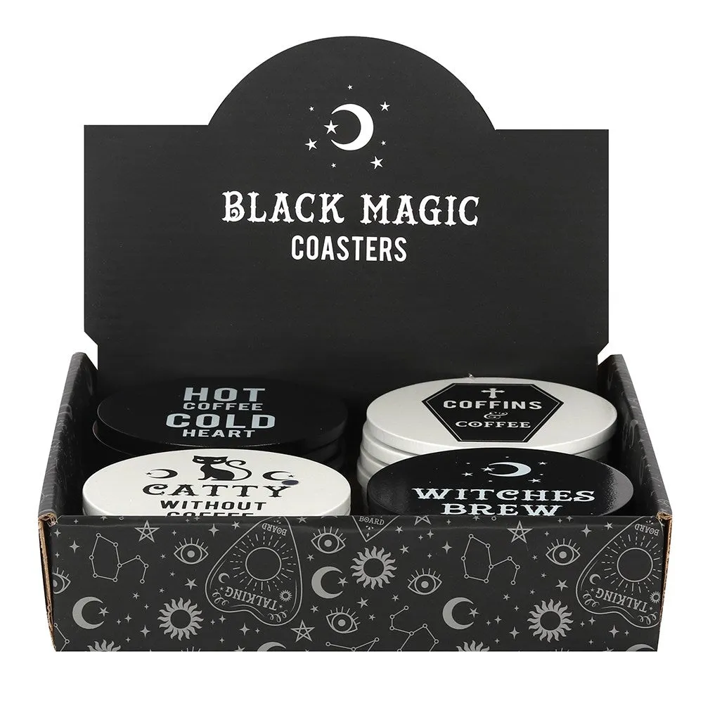 Black Magic Coasters - 4 Assorted Designs.