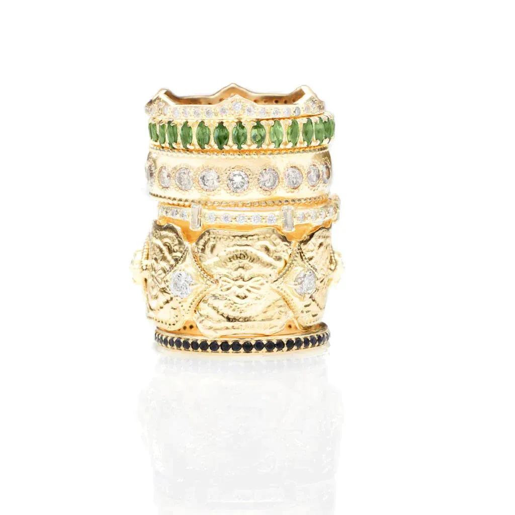 Black Sapphire Stack Band Ring