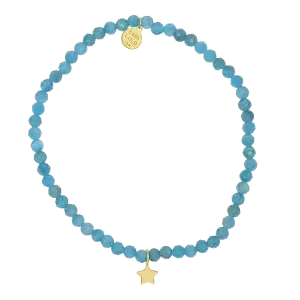 Blue Gemstone & Custom Charm Bracelet