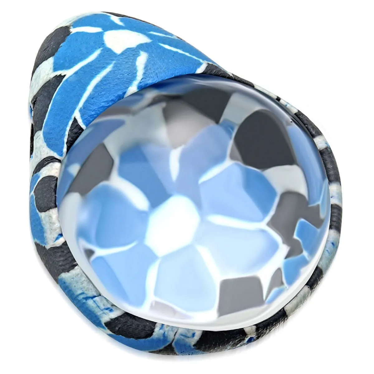 Blue Teardrop Bloom Pendant (#c587)