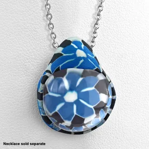 Blue Teardrop Bloom Pendant (#c587)