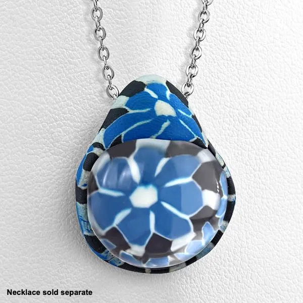 Blue Teardrop Bloom Pendant (#c587)