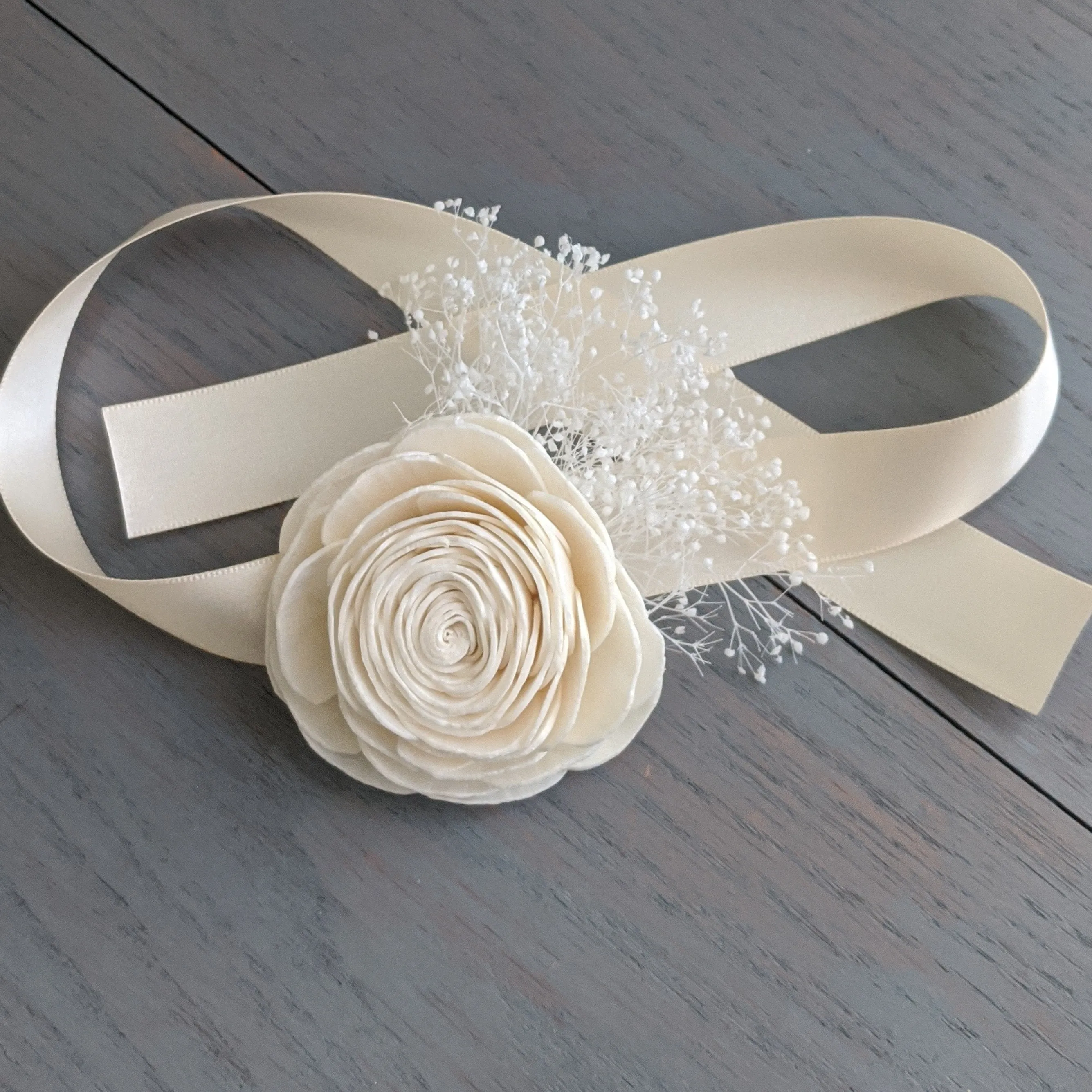 Boutonniere or Corsage with Flower and Accent Filler to Match Your Bouquet