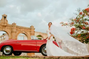 Bridal Veil With Lace Trim (#Dinah)