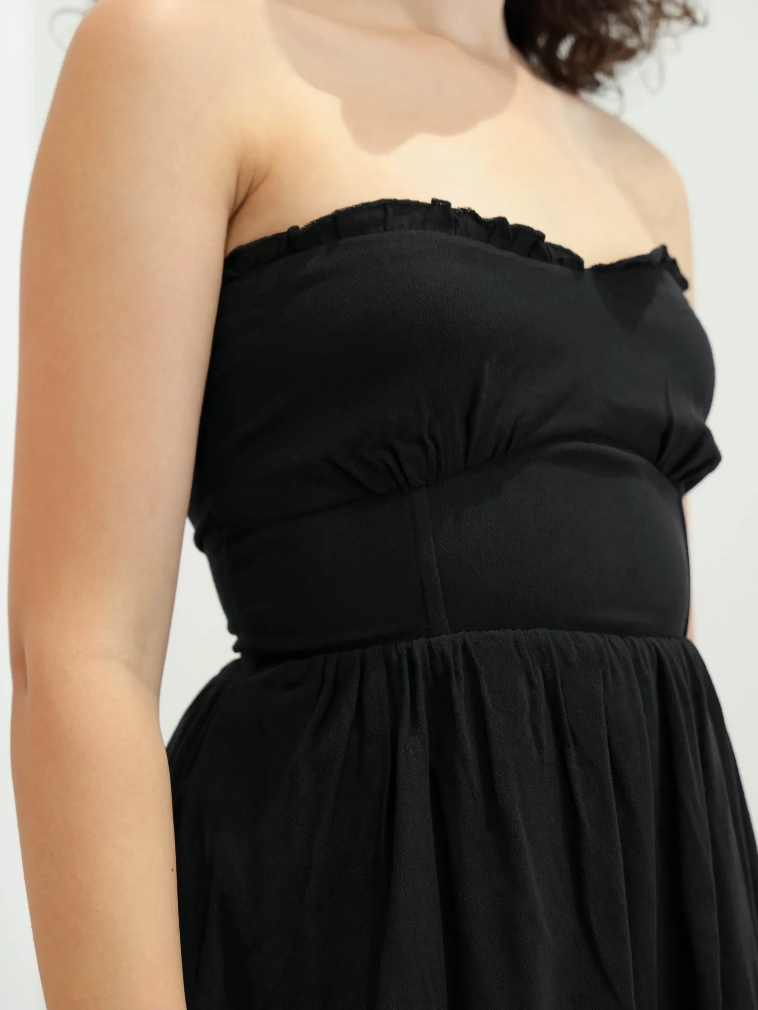 Bustier Detailed Tube Mini Dress