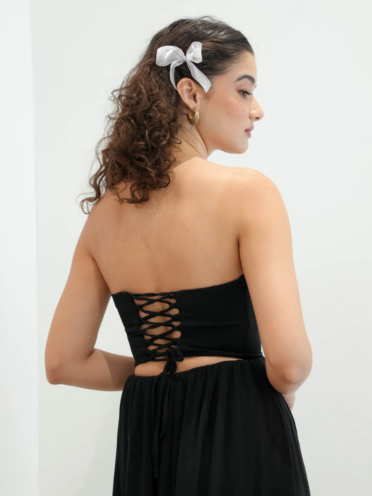 Bustier Detailed Tube Mini Dress
